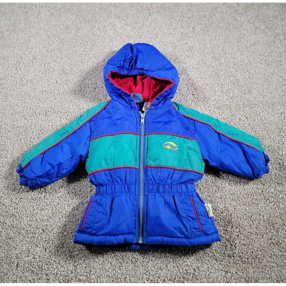 RARE 90s Teletubbies Jacket 12 Month Blue Parka Hooded Full Zip Vintage Y2K Rare